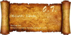 Oblath Tünde névjegykártya